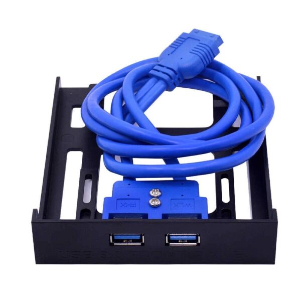 COOLCOLD USB 3.0 Front Panel Hub 2 Port Expansion Bay 20 Pin to USB3.0 60cm Bracket Adapter Cable for PC Desktop 2.5" Floppy Bay (Front Panel)