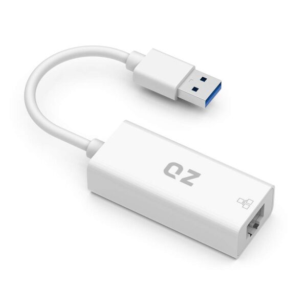 QZ Ethernet to USB Adapter, USB to LAN Converter, RJ45 [1Gbps, USB 3.1 Gen1] Size:USB to Ethernet LAN