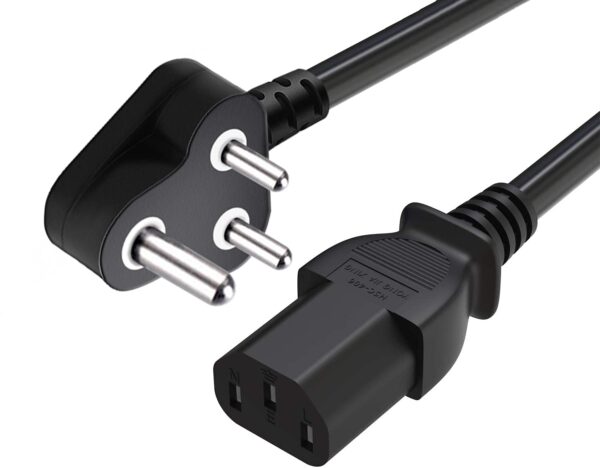 FEDUS Power Cord 1.8M Replacement Power Cable, India Plug IEC Computer Mains Power Cable Cord
