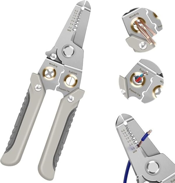 MK MART 6 In 1 Multifunction Electrician Wire Plier Tool || Electrical Wire Strippers Wire Splitting Pliers|| Stainless Steel Electrical Stripping Tool