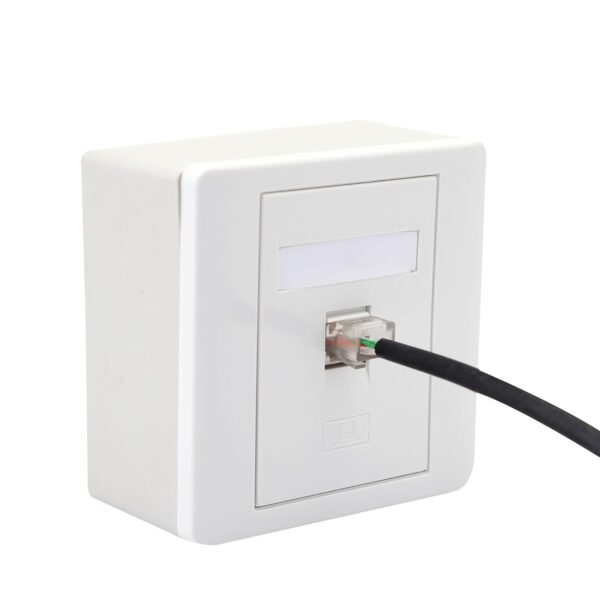 BOXNUBE Combo Set - RJ45 CAT6 LAN I/O Network Keystone Jack + Gang Box + Face Plate - 5 Sets