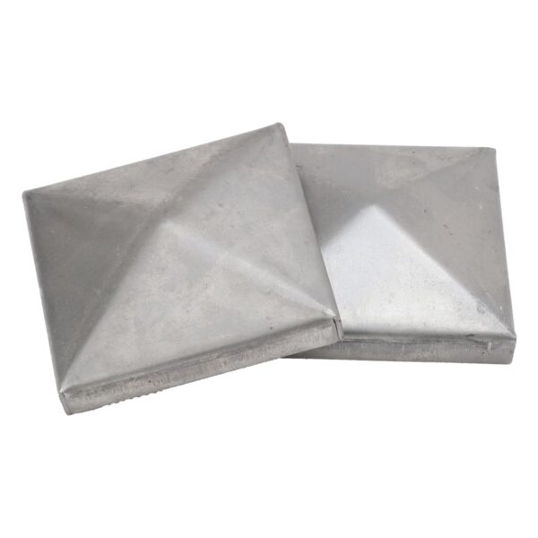 60mm x 60mm Decorative Mild Steel Pyramid Post Cap – Slip Over Fence Topper for Square Posts