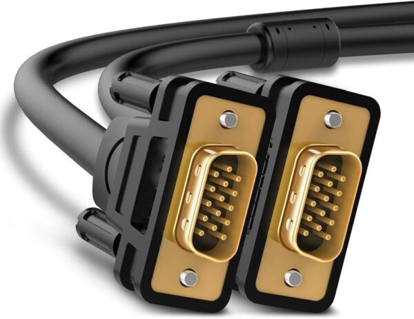 ETZIN VGA to VGa HD15pin Male to Male Video Monitor Cable with Cores Gold Plated Connectors Support 1080P for Projectors, HDTVs, Displays and More VGA...