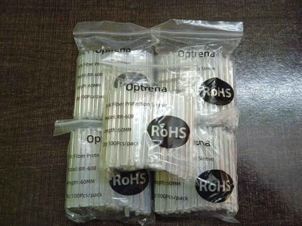 AK Telecom 60mm Heat Shrinkable Protection Sleeves for Fiber Optical Fusion Splicer Machine Splicing, OFC Slip Telecom FTTH Protector Kit - Pack of 500pcs