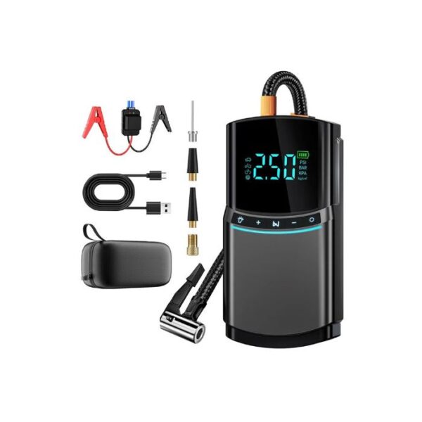 Buy NYORK TH978 4-in-1 Car Jump Starter With 12000mAh Power Bank, Tyre Inflator & Air Compressor – Portable Emergency Kit For Vehicles From Nikshan Online | No Cost EMI Available